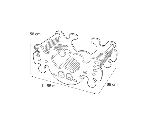 FEBER 2w1 Duży Stolik Piknikowy - Bujak Huśtawka Ghost
