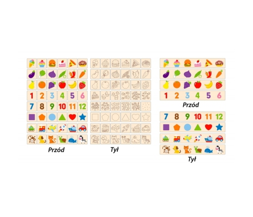 VIGA Drewniany Edukacyjny Sorter Gra Zwierzątka Owoce Warzywa Montessori
