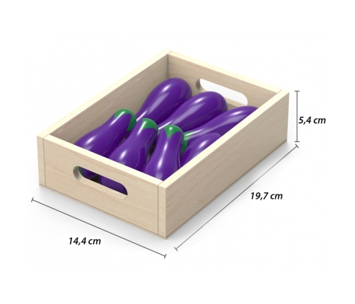 VIGA Drewniane Owoce Warzywa Zestaw 10 skrzynek