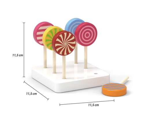 VIGA Drewniane Kolorowe Lizaki Zestaw 6 szt.