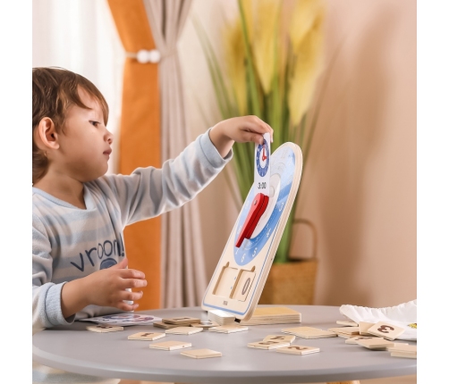 VIGA Drewniany Zegar Nauka Zegara  Czasu Montessori