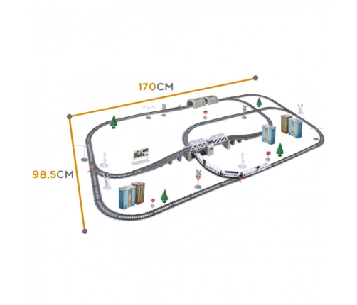 WOOPIE Kolejka Elektryczna Ogromny 914 cm Tor Most Tunel 86 el.