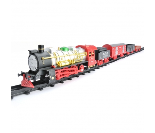 WOOPIE Klasyczny Pociąg Elektryczny Kolejka Tor Dźwięk Światło + 29 Akc.