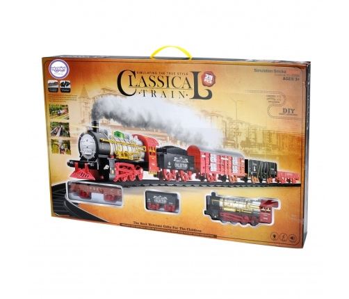 WOOPIE Klasyczny Pociąg Elektryczny Kolejka Tor Dźwięk Światło + 29 Akc.