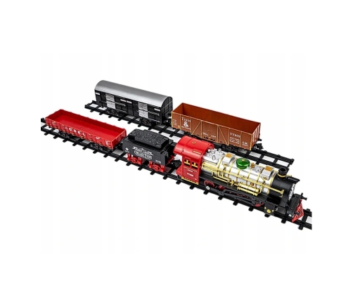 WOOPIE Klasyczny Pociąg Elektryczny Kolejka Tor Dźwięk Światło + 29 Akc.