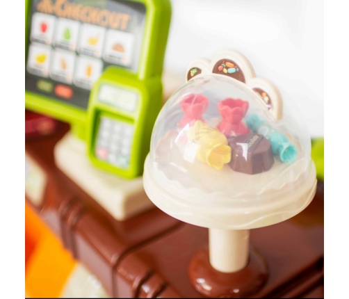 WOOPIE Sklep Supermarket Wózek Kasa Ruchome Elementy + 65 akc.