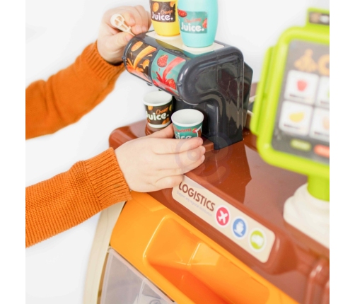 WOOPIE Sklep Supermarket Wózek Kasa Ruchome Elementy + 65 akc.