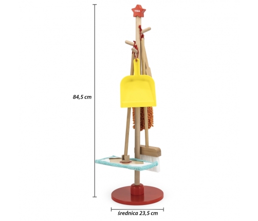 VIGA Drewniany Zestaw Narzędzi do Sprzątania 6 el.