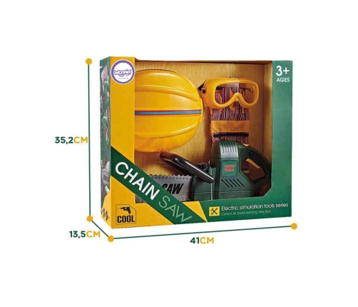 WOOPIE Duża Piła Łańcuchowa Zestaw Narzędzi Kask Okulary Rękawiczki