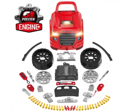 WOOPIE Wielka Ciężarówka Zestaw do Składania Montażu + Akcesoria 61 el.