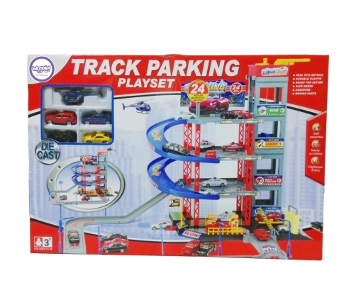 WOOPIE Wielopoziomowy Parking Garaż Myjnia Auta Helikopter + Akc.