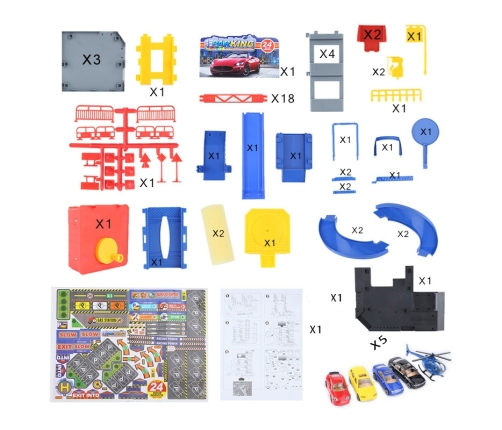 WOOPIE Wielopoziomowy Parking Garaż Myjnia Auta Helikopter + Akc.