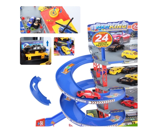 WOOPIE Wielopoziomowy Parking Garaż Myjnia Auta Helikopter + Akc.