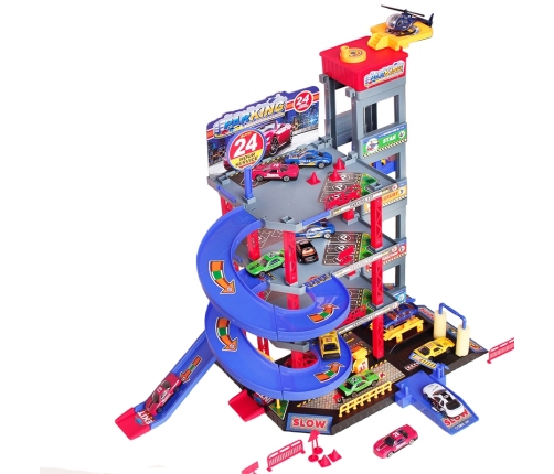 WOOPIE Wielopoziomowy Parking Garaż Myjnia Auta Helikopter + Akc.