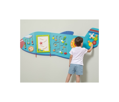 VIGA Drewniana Tablica Sensoryczna Manipulacyjna Samolot Certyfikat FSC Montessori