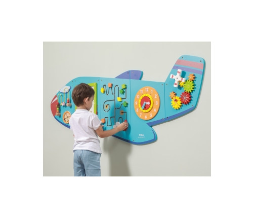 VIGA Drewniana Tablica Sensoryczna Manipulacyjna Samolot Certyfikat FSC Montessori