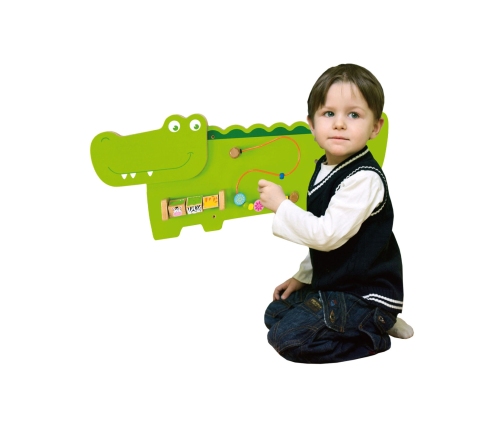 VIGA Tablica Edukacyjna Manipulacyjna Sensoryczna Drewniana Krokodyl Certyfikat FSC Montessori