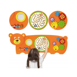 VIGA Tablica Sensoryczna Manipulacyjna Miś Certyfikat FSC Montessori