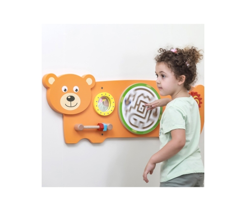 VIGA Tablica Sensoryczna Manipulacyjna Miś Certyfikat FSC Montessori