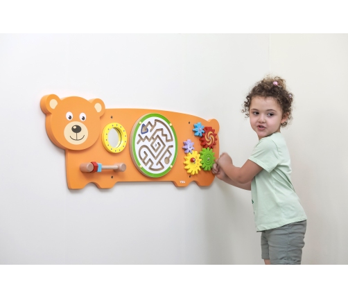 VIGA Tablica Sensoryczna Manipulacyjna Miś Certyfikat FSC Montessori