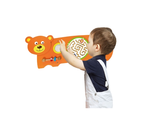 VIGA Tablica Sensoryczna Manipulacyjna Miś Certyfikat FSC Montessori