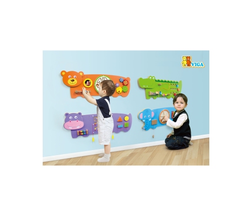 VIGA Tablica Sensoryczna Manipulacyjna Miś Certyfikat FSC Montessori