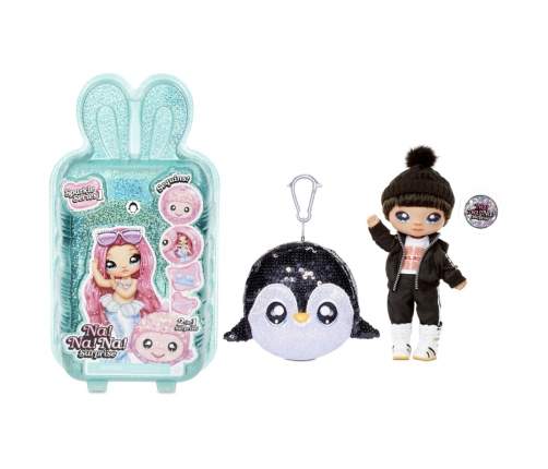 Na! Na! Na! Surprise 2-in-1 Fashion Doll Boy Andre Avalanche & Plush Pom with Confetti Penguin