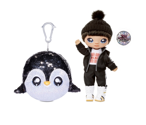 Na! Na! Na! Surprise 2-in-1 Fashion Doll Boy Andre Avalanche & Plush Pom with Confetti Penguin