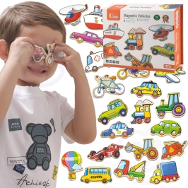 VIGA Drewniane magnesy pojazdy zestaw VIGA Drewniane magnesy pojazdy zestaw