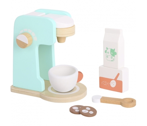 TOOKY TOY Drewniany Ekspres do Kawy Zestaw dla Dzieci 7 el.