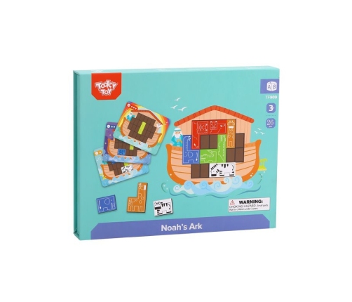 TOOKY TOY Układanka Magnetyczna Montessori Logiczna Puzzle Tetris Arka Noego 26 el.