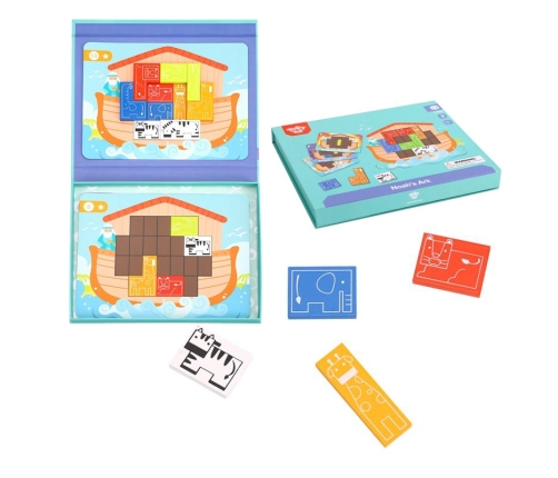 TOOKY TOY Układanka Magnetyczna Montessori Logiczna Puzzle Tetris Arka Noego 26 el.