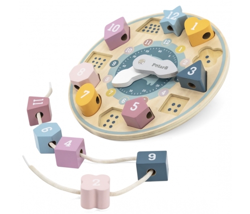 VIGA PolarB Sorter Kształtów Zegar nawlekanka Montessori