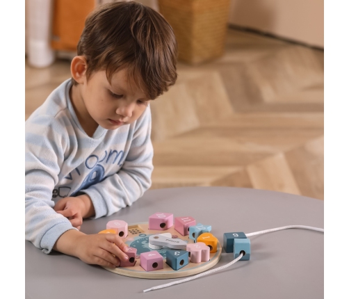 VIGA PolarB Sorter Kształtów Zegar nawlekanka Montessori