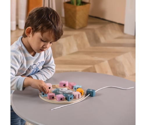 VIGA PolarB Sorter Kształtów Zegar nawlekanka Montessori