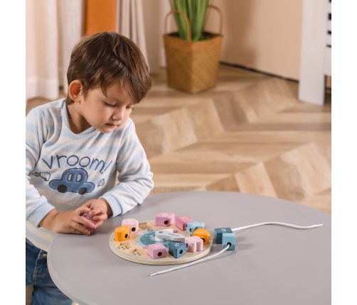 VIGA PolarB Sorter Kształtów Zegar nawlekanka Montessori