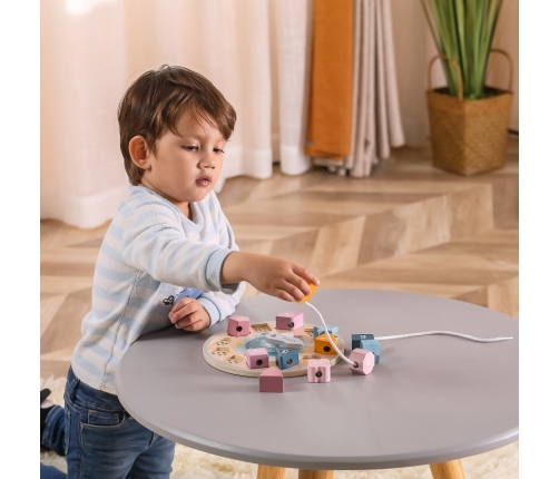 VIGA PolarB Sorter Kształtów Zegar nawlekanka Montessori