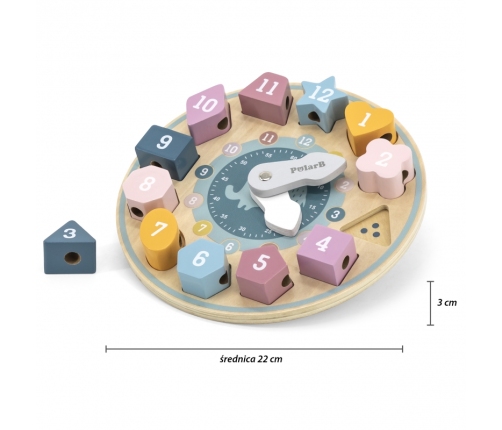 VIGA PolarB Sorter Kształtów Zegar nawlekanka Montessori