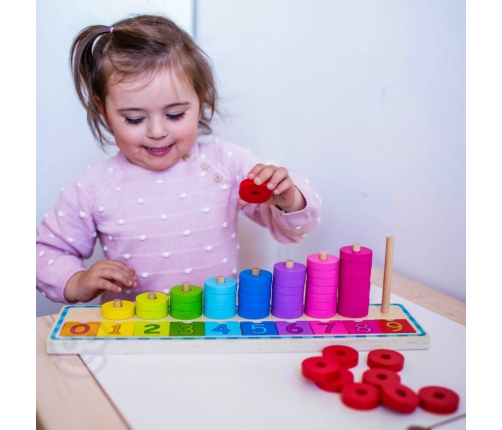 WOOPIE GREEN Układanka Nauka Liczenia i Kolorów Montessori 56 el.