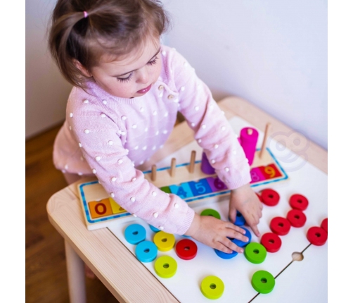 WOOPIE GREEN Układanka Nauka Liczenia i Kolorów Montessori 56 el.