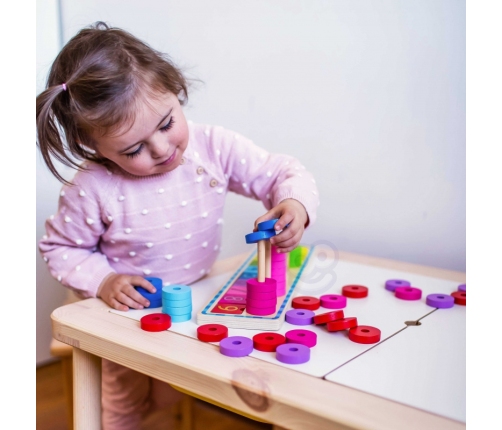 WOOPIE GREEN Układanka Nauka Liczenia i Kolorów Montessori 56 el.