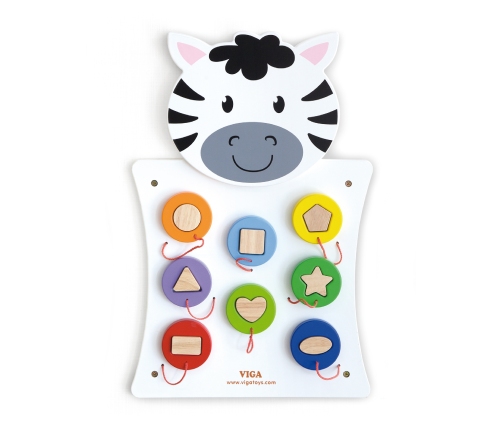 VIGA Drewniana Tablica Manipulacyjna Zebra Certyfikat FSC Montessori