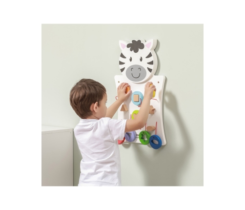 VIGA Drewniana Tablica Manipulacyjna Zebra Certyfikat FSC Montessori