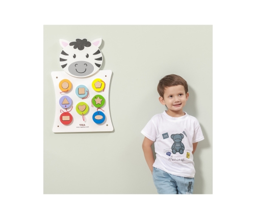 VIGA Drewniana Tablica Manipulacyjna Zebra Certyfikat FSC Montessori