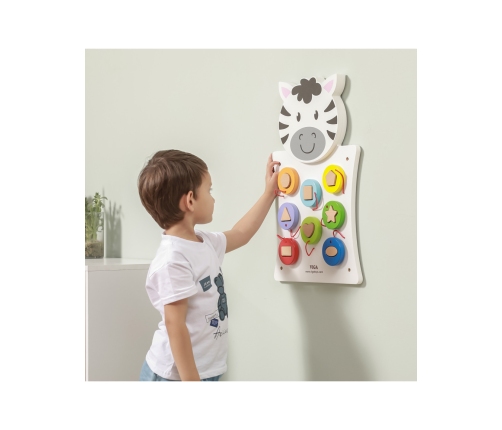 VIGA Drewniana Tablica Manipulacyjna Zebra Certyfikat FSC Montessori