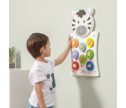 VIGA Drewniana Tablica Manipulacyjna Zebra Certyfikat FSC Montessori