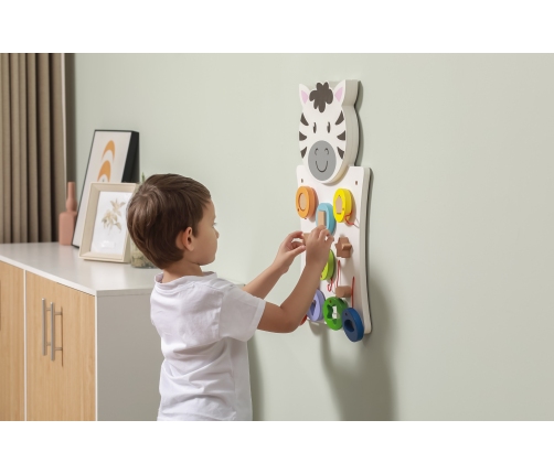 VIGA Drewniana Tablica Manipulacyjna Zebra Certyfikat FSC Montessori