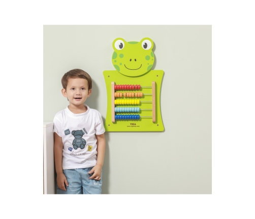 VIGA Drewniana Tablica Manipulacyjna Liczydło Żabka Certyfikat FSC Montessori