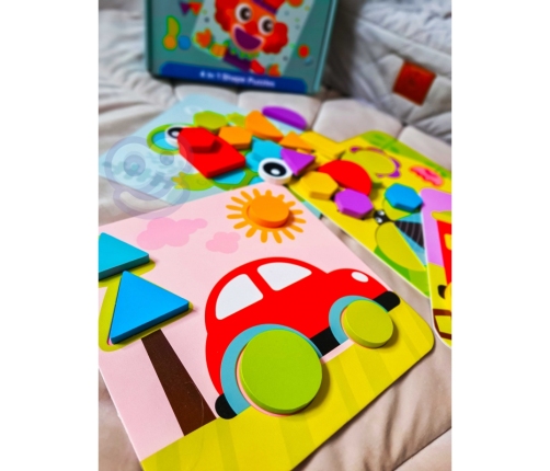 TOOKY TOY Puzzle 4 w 1 Układanka Klocki Mntessori
