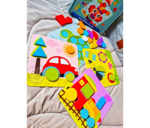 TOOKY TOY Puzzle 4 w 1 Układanka Klocki Mntessori